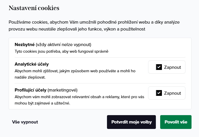 nastavení cookies